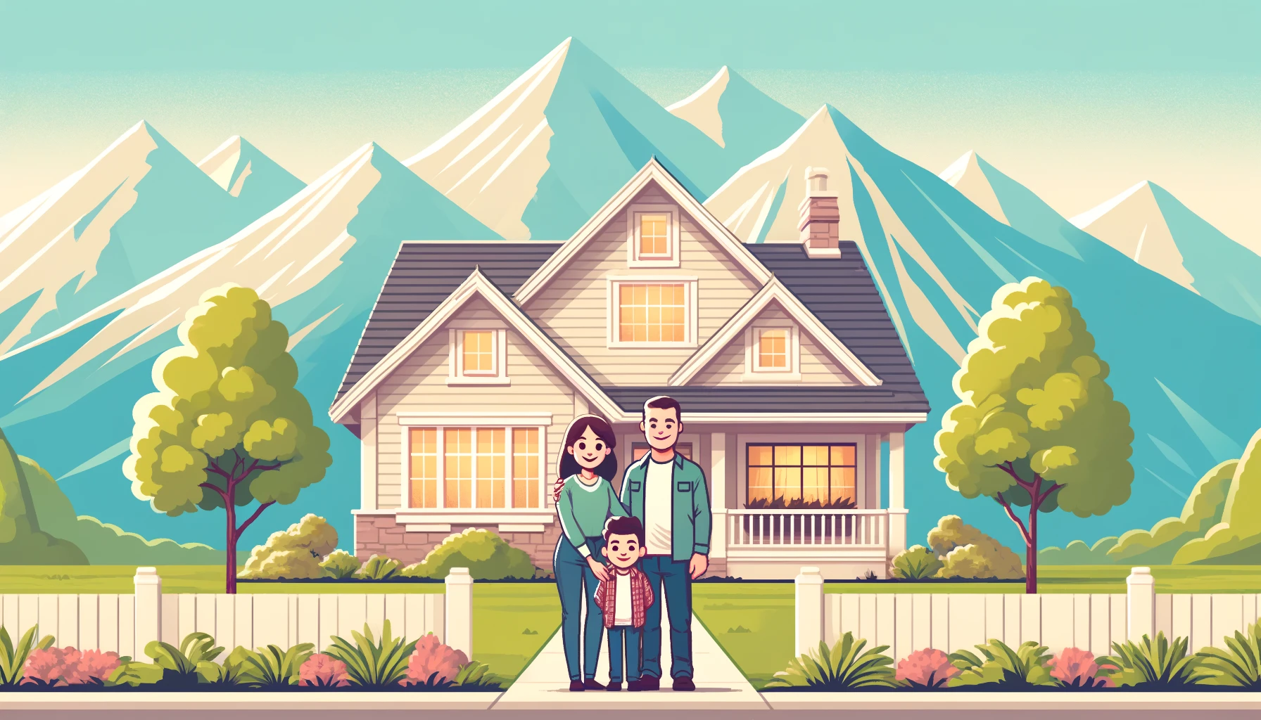 Family with house in Utah