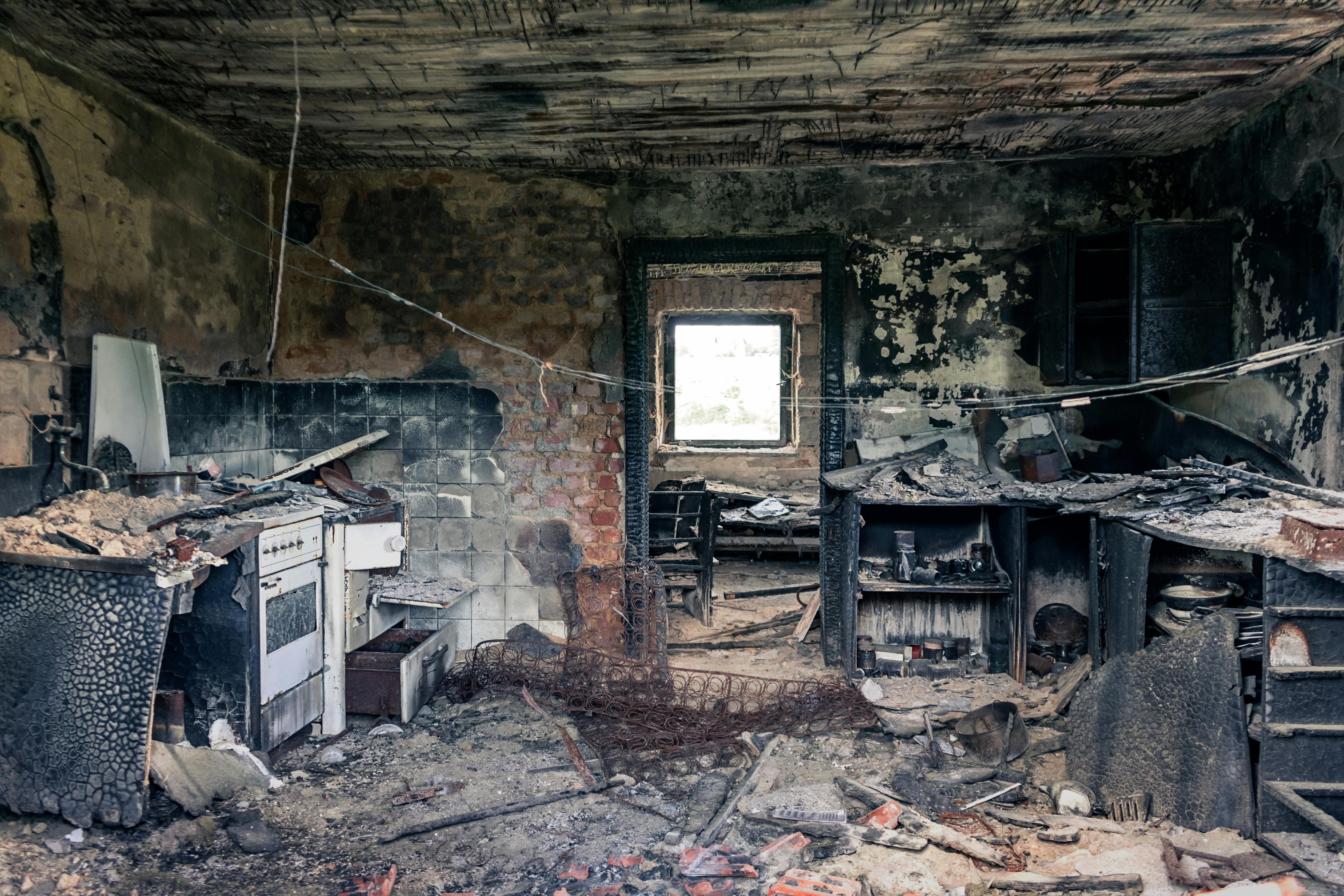 fire damaged home